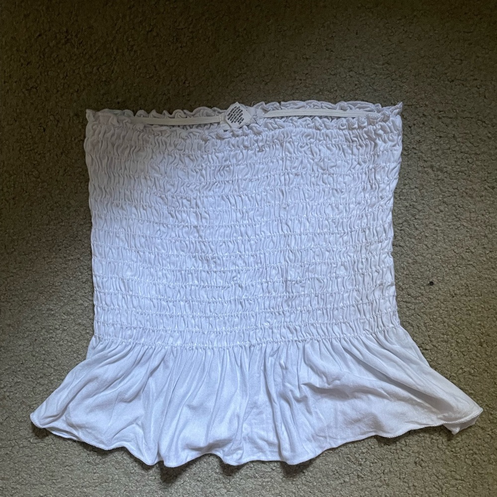 tilly brand white strapless top